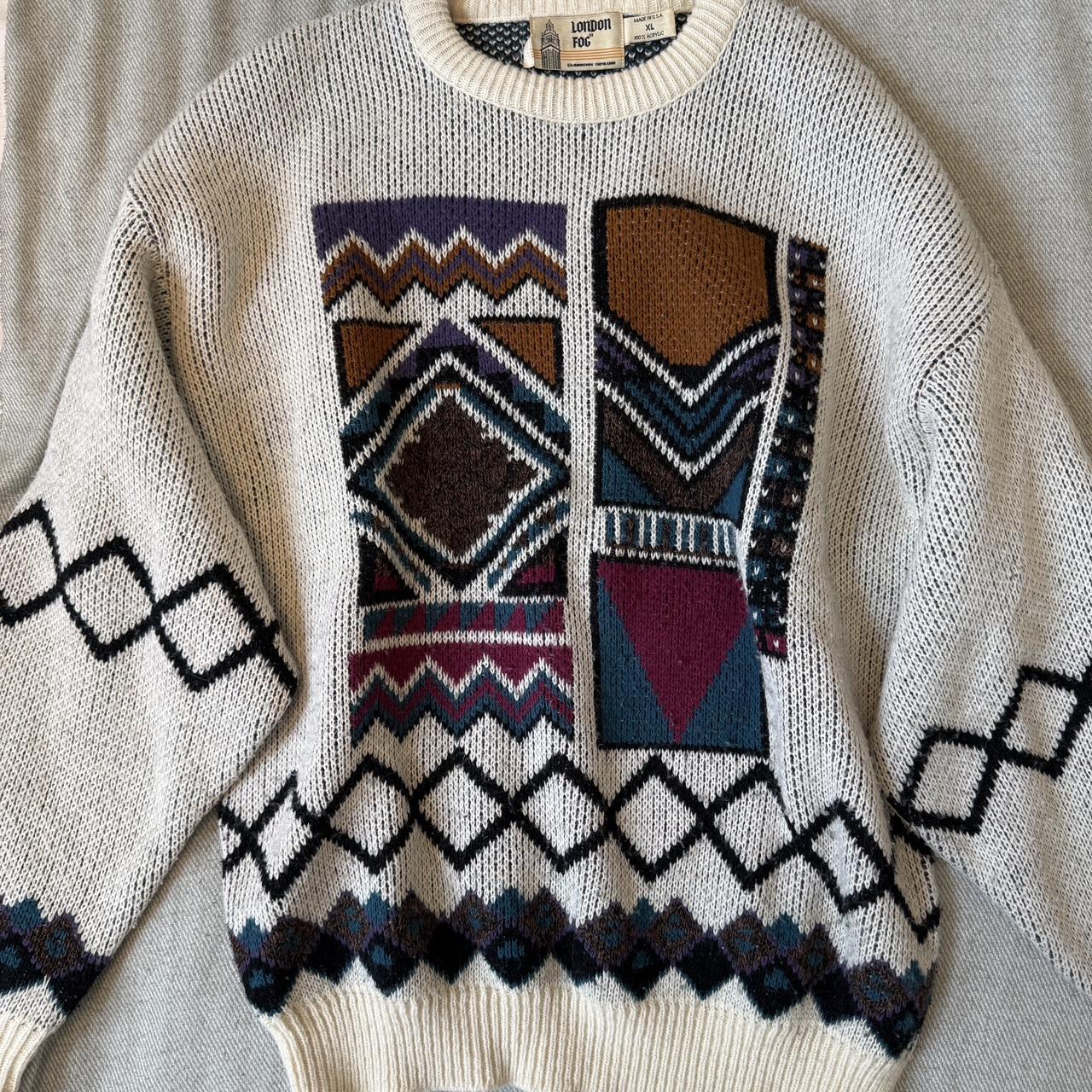 London Fog Men's Sweater - Multi/Cream - XL – Ret… - image 3
