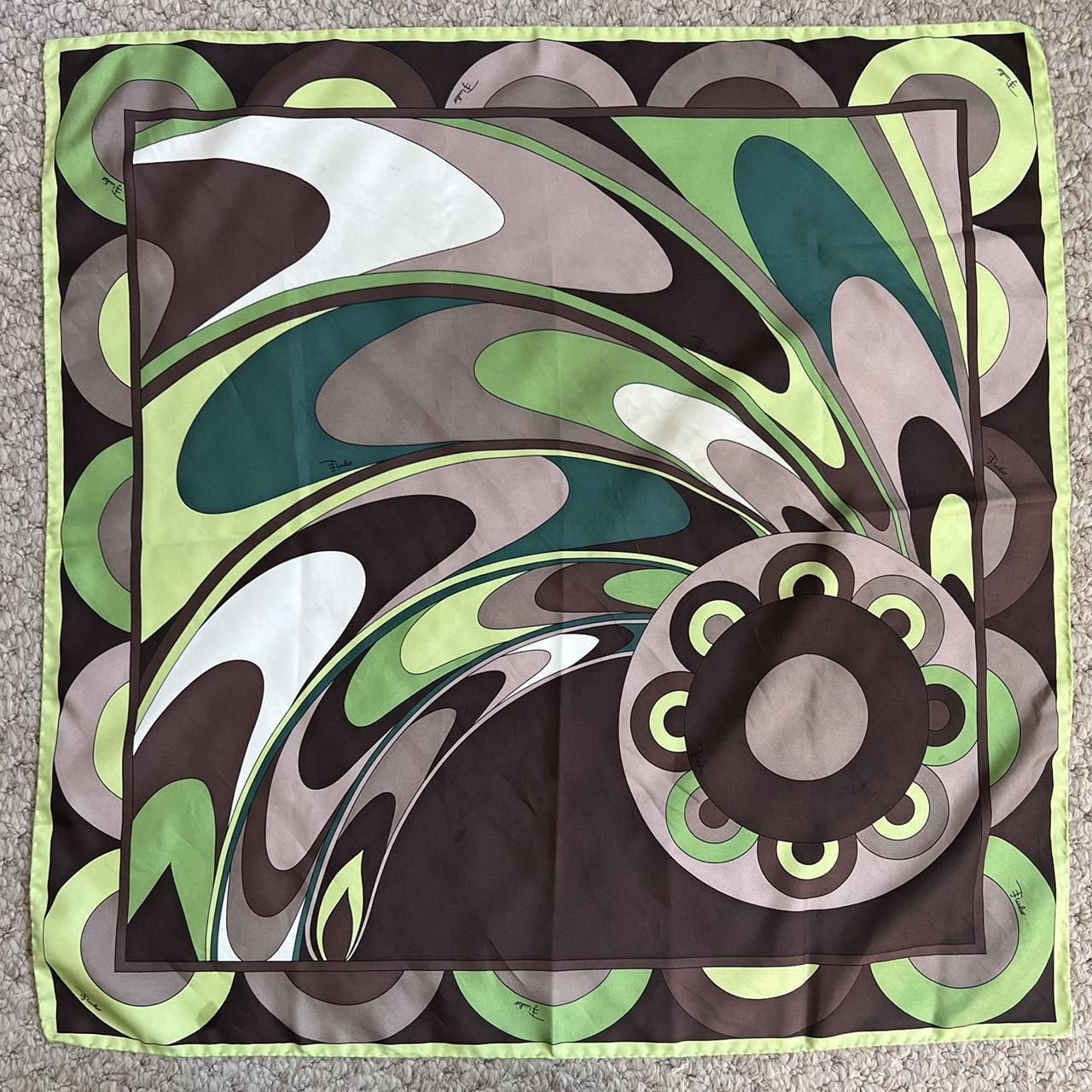 Emilio Pucci Women's Green and Brown Scarf-wraps