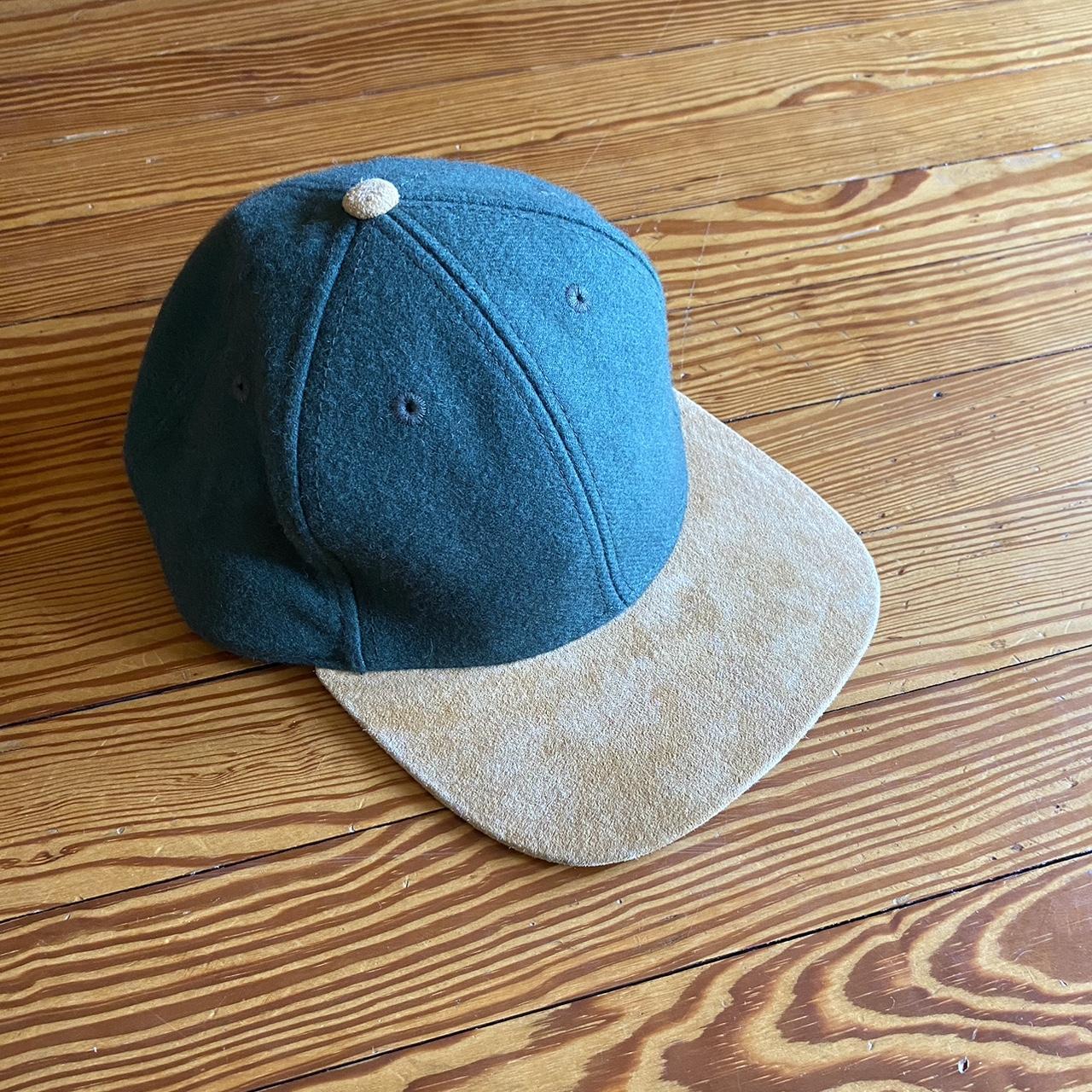 Vintage 90s Wool and Suede 6 Panel Hat Condition:... - Depop