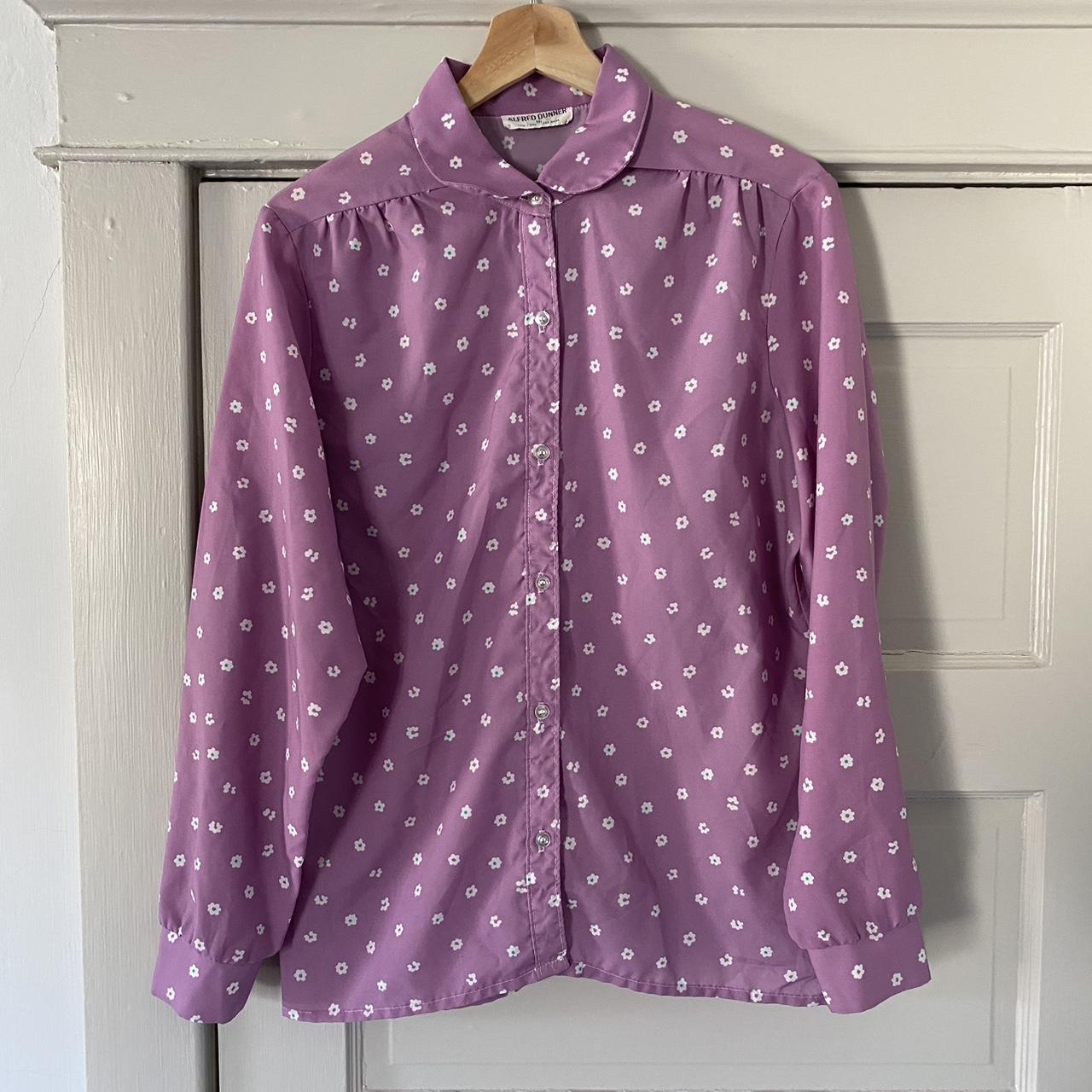 Vintage Alfred Dunner Flower Print Button Down... - Depop