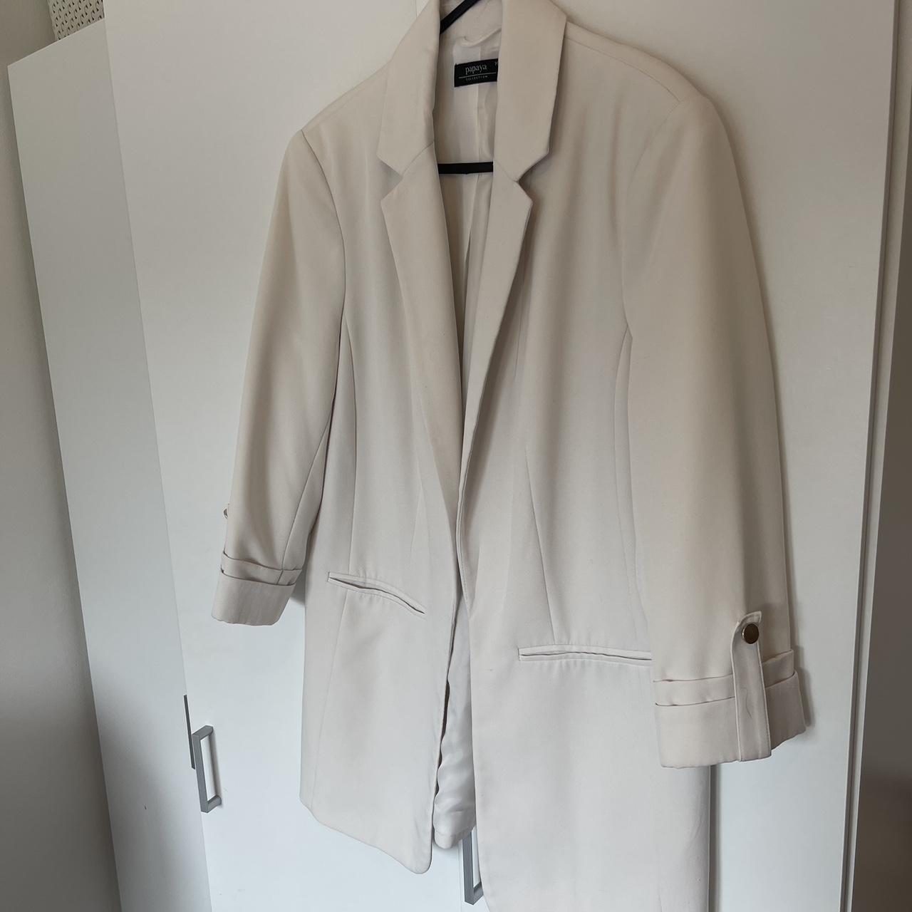 White Blazer Size 10 Small Mark As Shown In Photo 2 - Depop