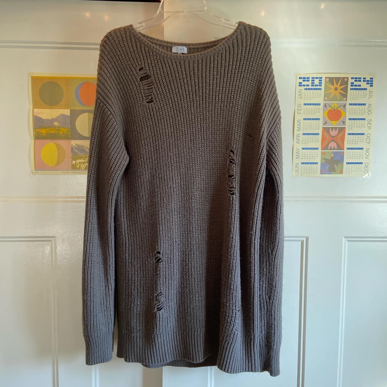 nordstom rack brown distressed sweater... - Depop