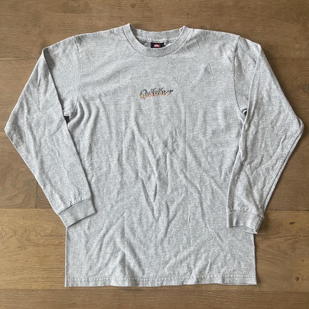 Quiksilver Women's Grey and Orange T-shirt | Depop