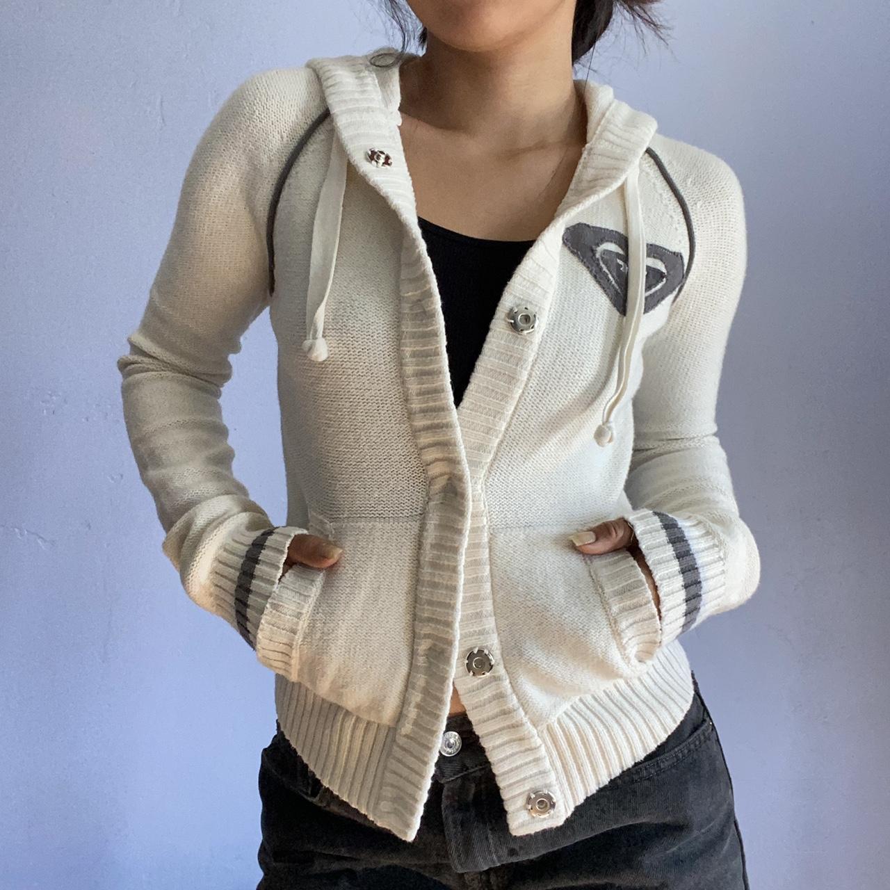 Roxy Women's White and Blue Jacket | Depop