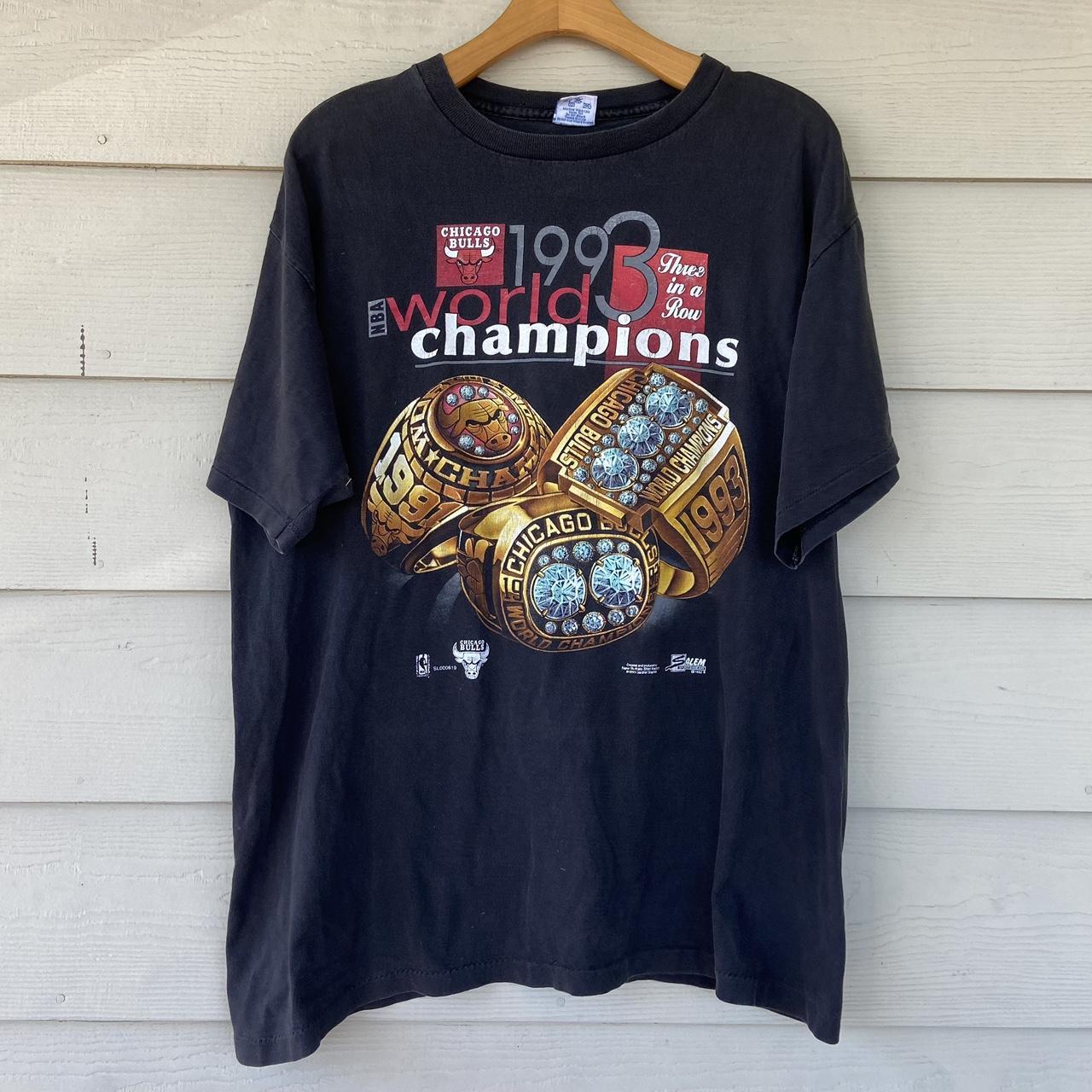 Chicago bulls 1993 world champions tee 🥇 3 In a row... - Depop