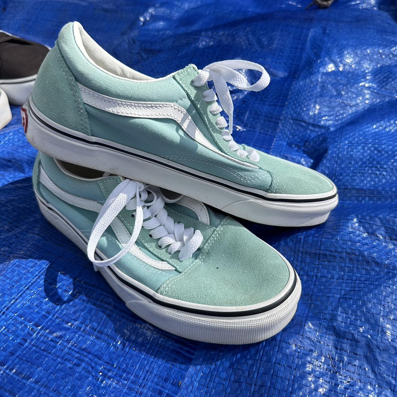 Mint green vans old skool best sale