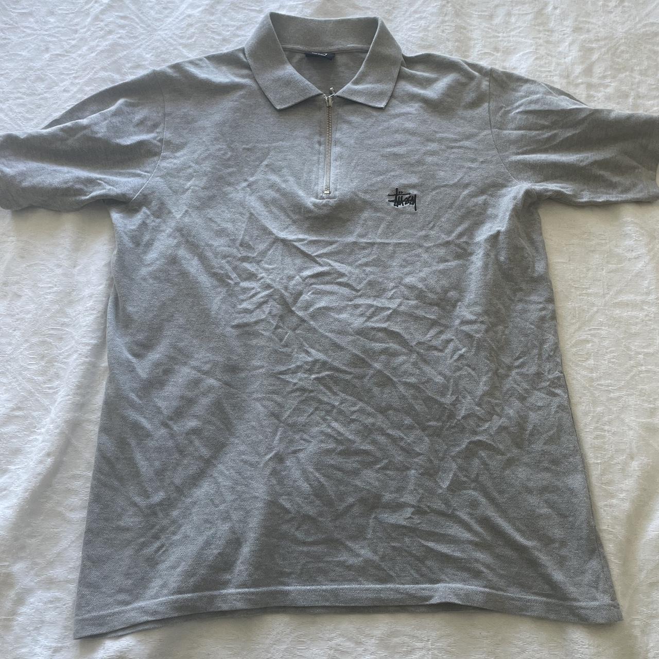 Stussy Vintage Quarter Zip Polo - Depop