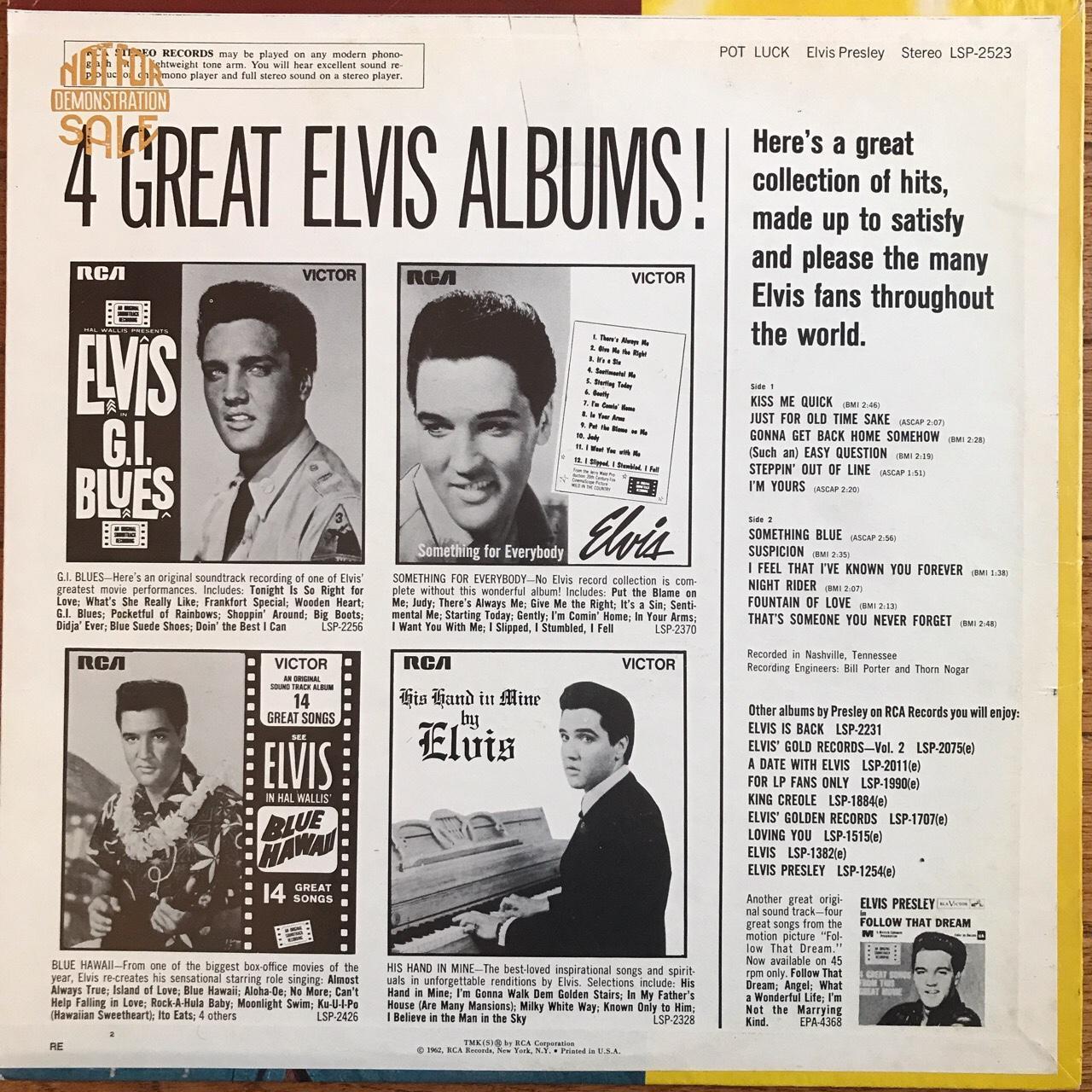 Elvis Presley Pot Luck record. Has the original... - Depop