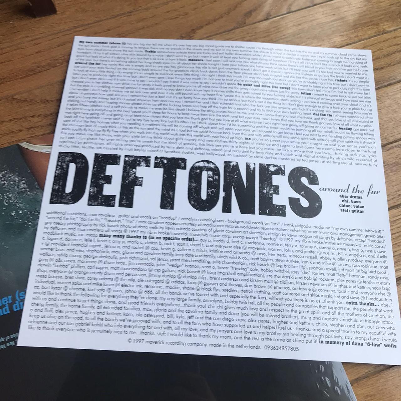 Deftones Around The Fur record. In shrink. Includes... Depop