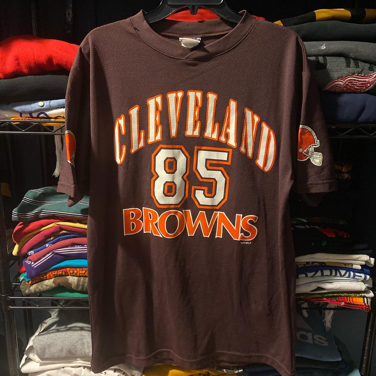 Vintage 2000s Cleveland Browns Logo Brown T Shirt In - Depop