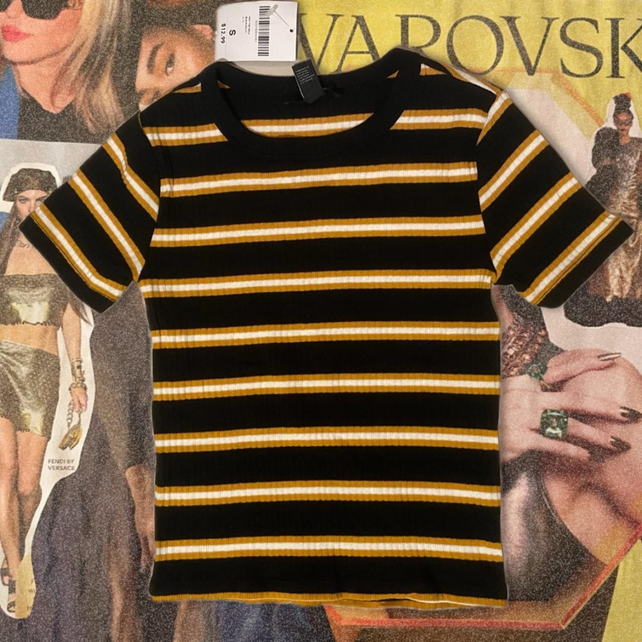 Black and yellow striped tube top best sale