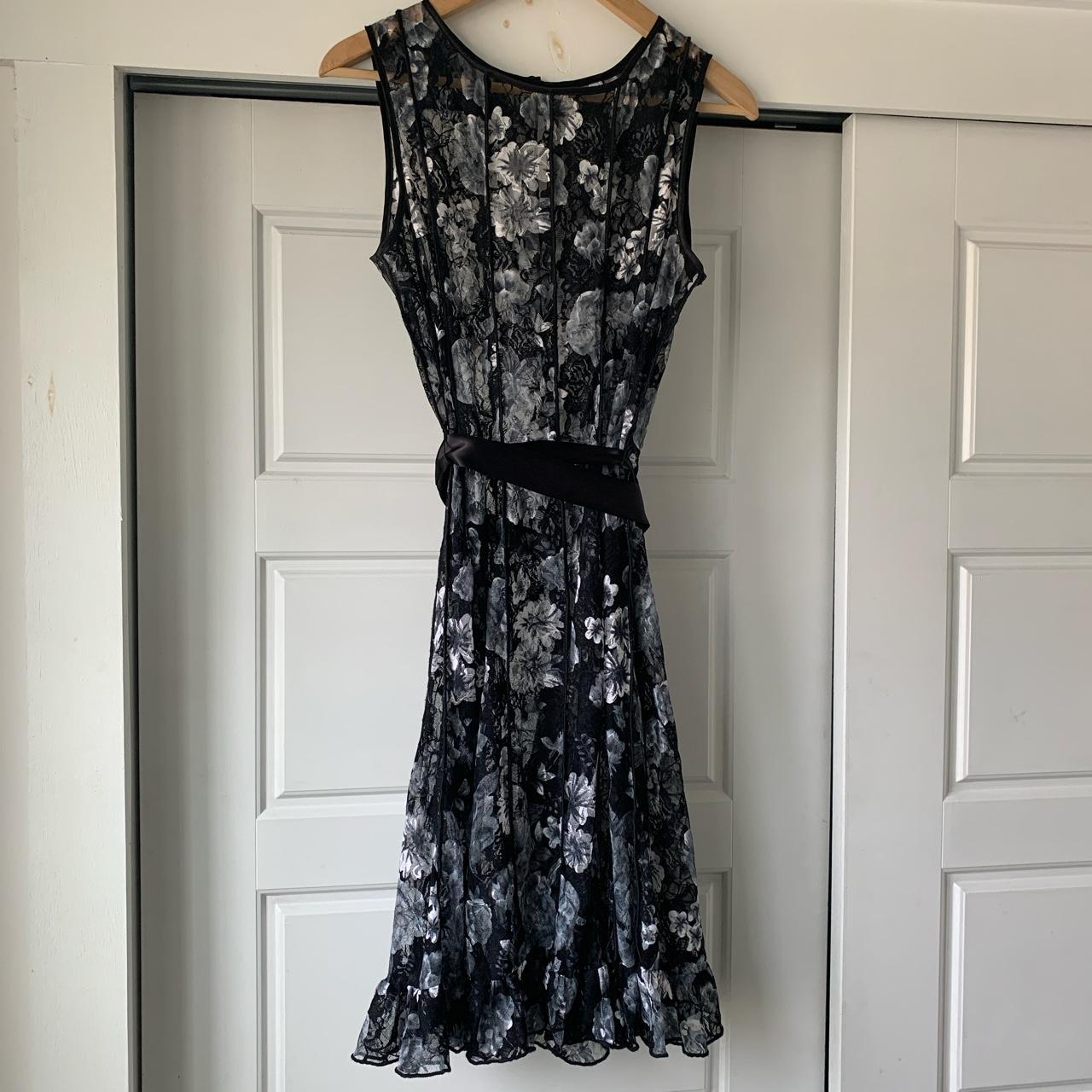 Christopher & Banks Women's Black and Grey Dress | Depop