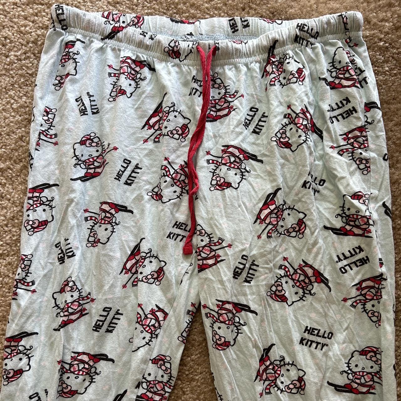 Hello Kitty Blue and Red Pajamas Depop