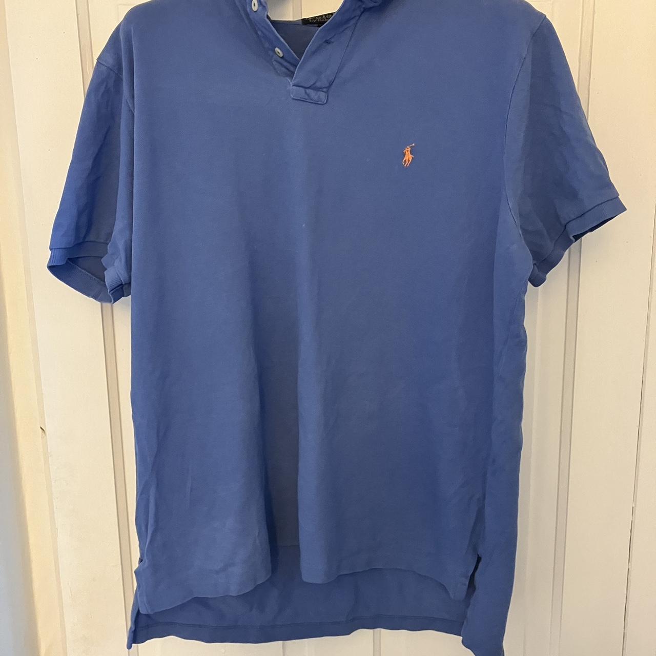 Ralph Lauren polo shirt. Light blue. XL but fits... - Depop