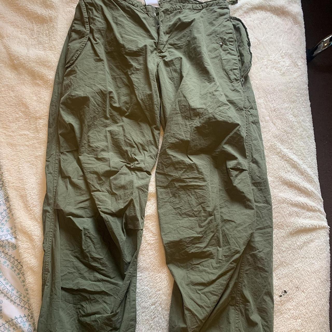 Urban Outfitters Iets Frans khaki green parachute... - Depop