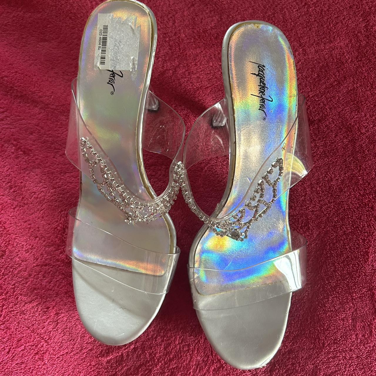 CUTE AFFF Y2K CLEAR HEELS ~ these rhinestone... - Depop