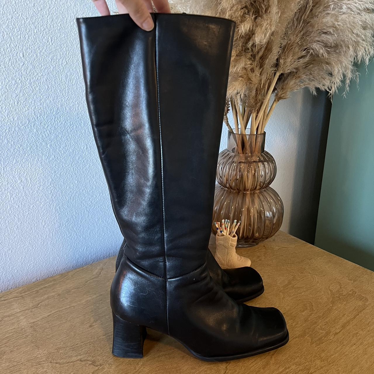 heeled black boots for women