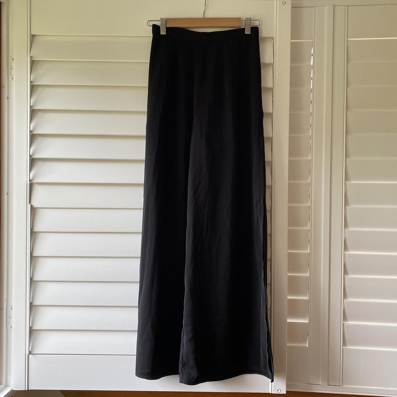 Keepsake wide leg black pants with side leg... - Depop