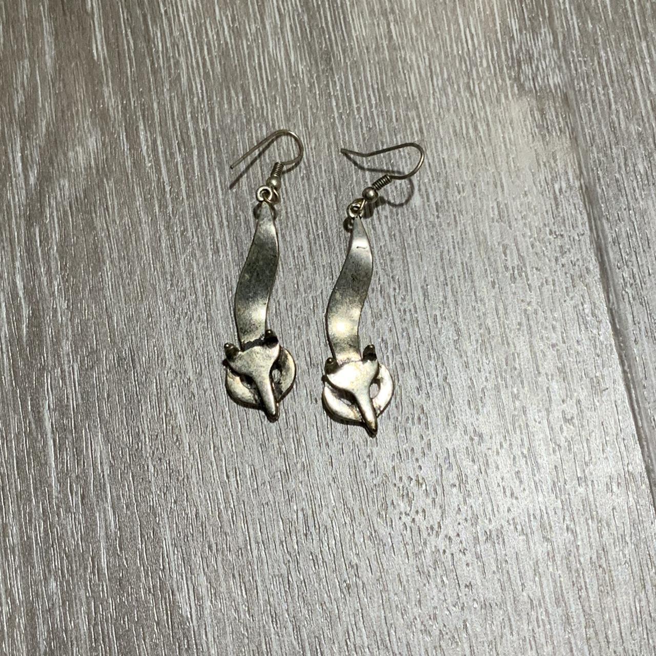 Silver on sale fox earrings