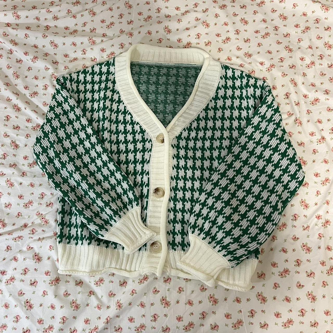 Brandy Melville Women's Green Cardigan Depop