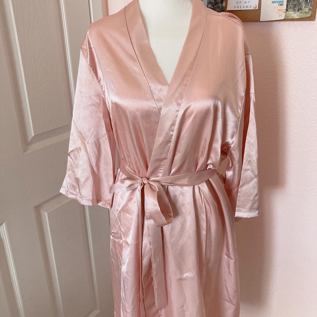 Light pink rose gold satin robe Cute robe Like... Depop