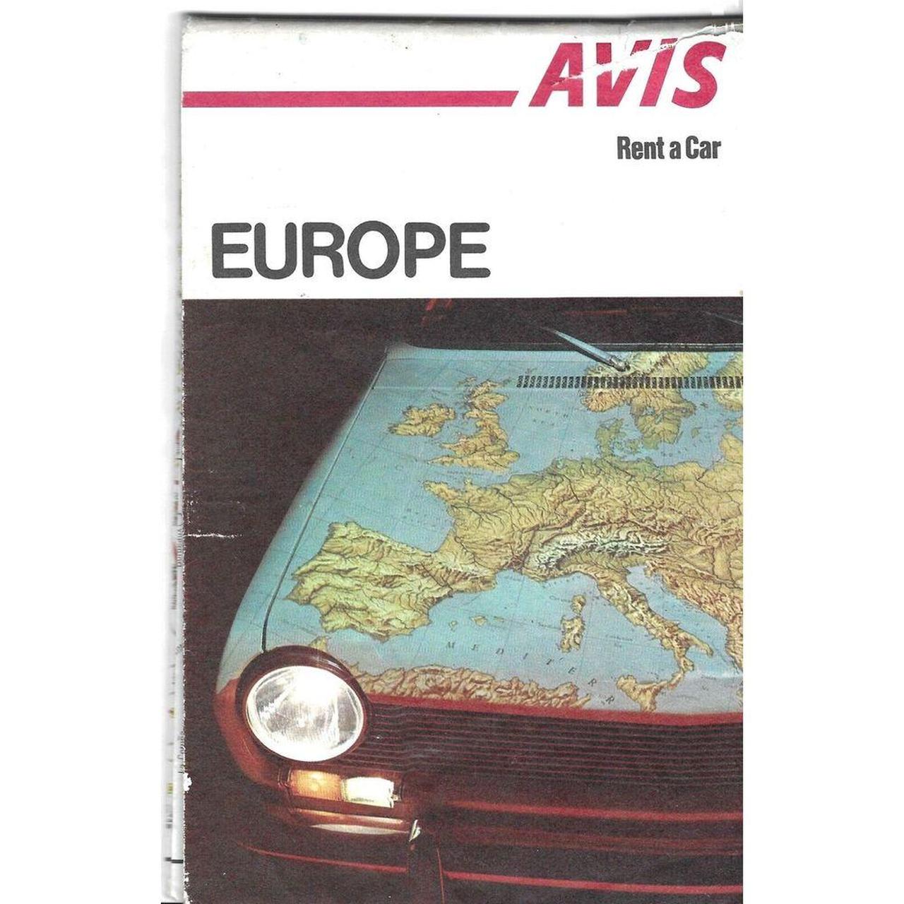 TRAVEL (199X) AVIS Rent a Car EUROPE Map Vintage...