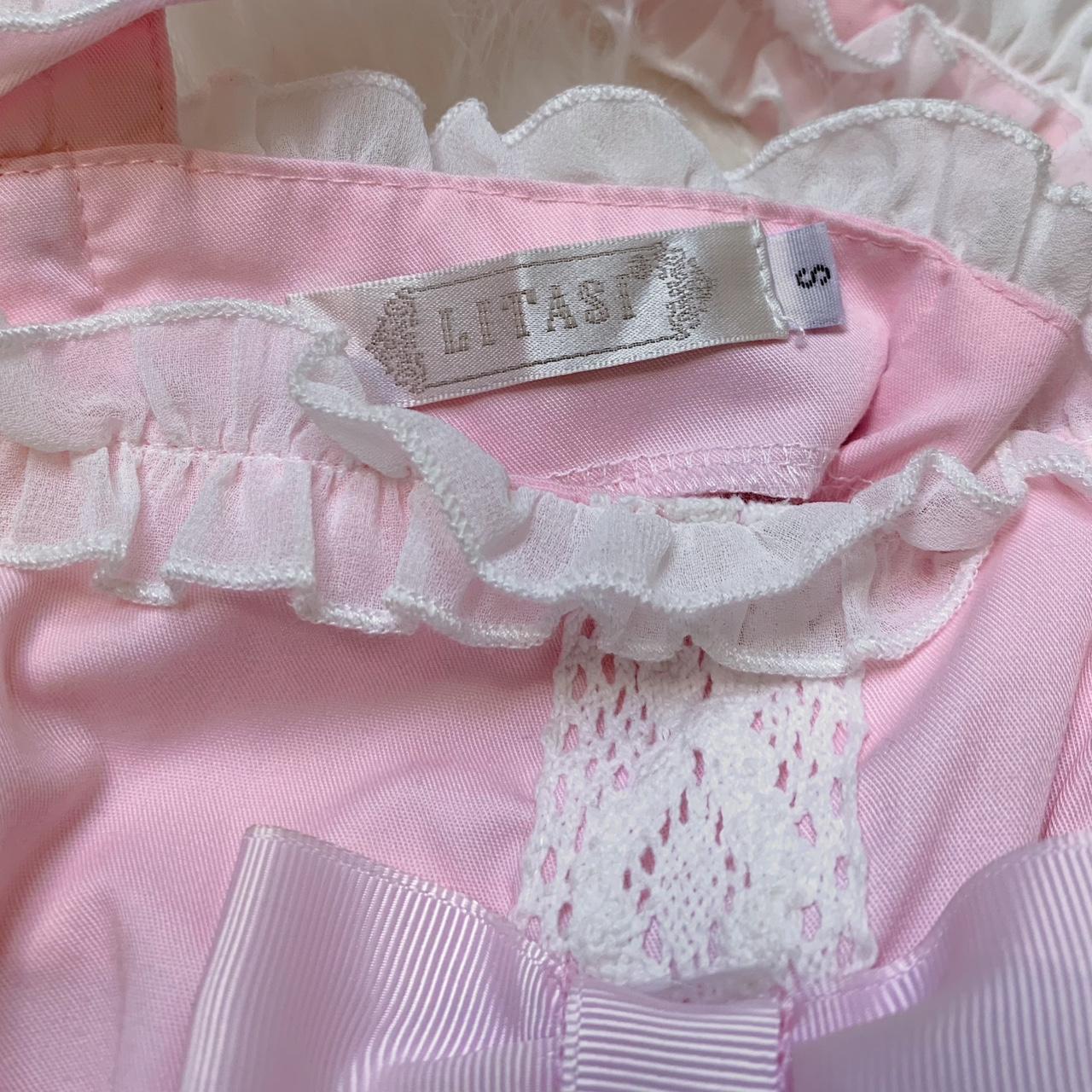 Women's Pink and White Dress | Depop