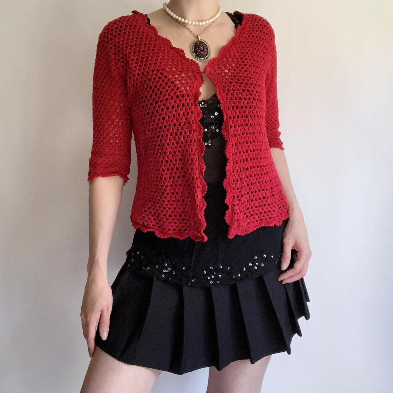 Short hot sale red cardigan