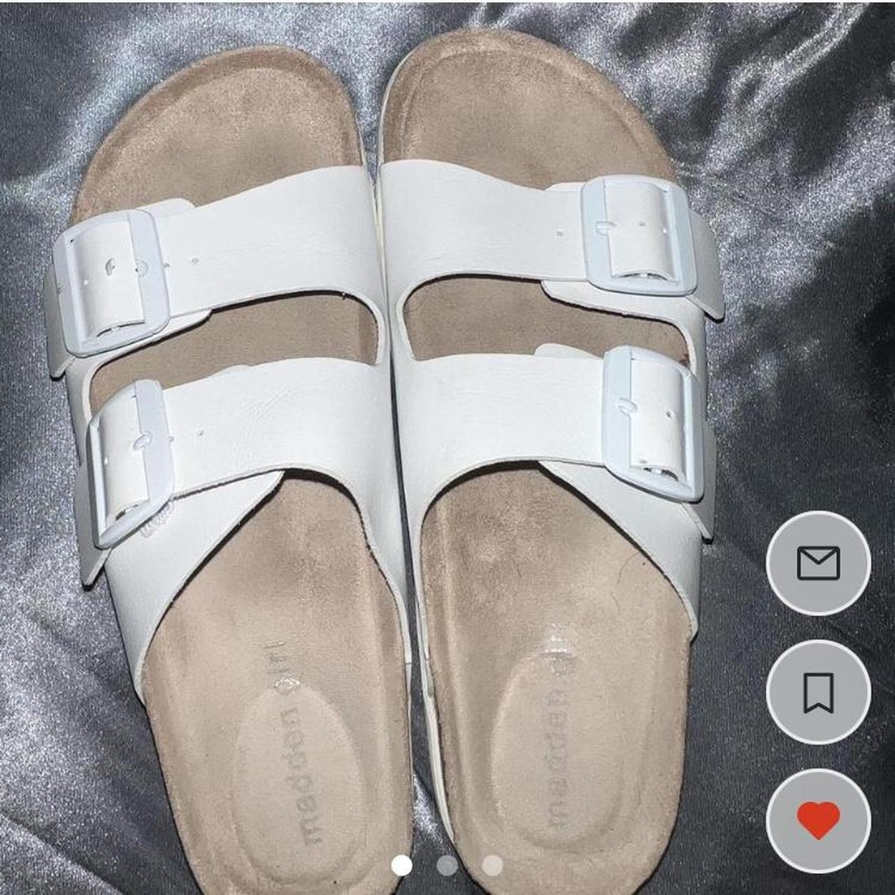 Birkenstock Women's White Sandals | Depop