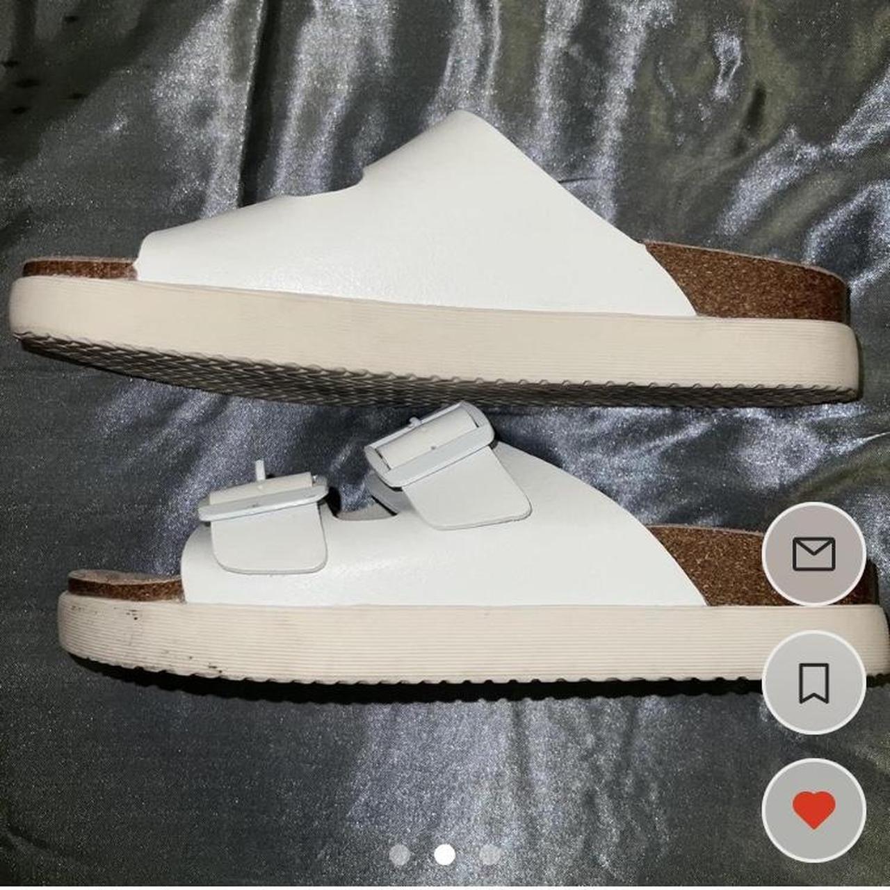 Birkenstock Women's White Sandals | Depop