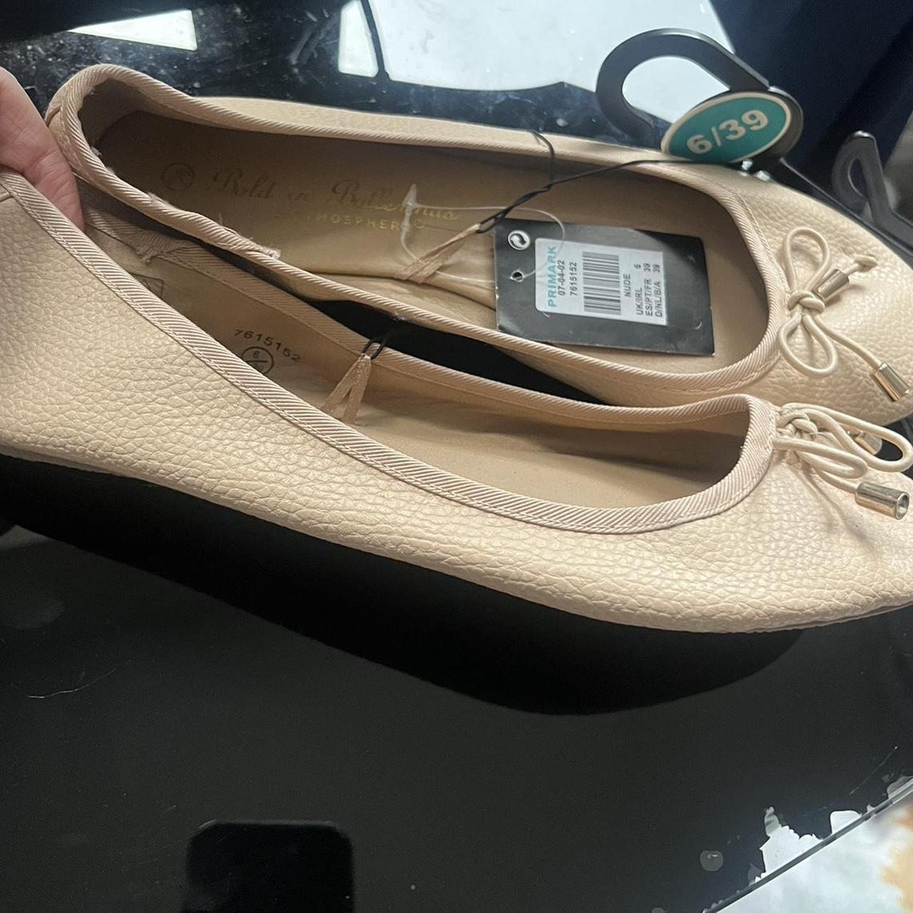 Cream beige Ballerina pumps / flats Primark /... - Depop