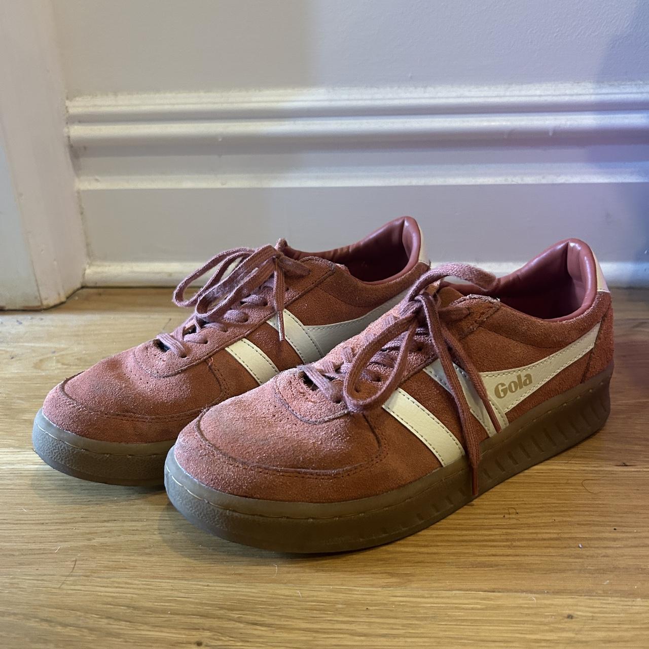 Gola Grandslam Suede Sneaker in Orange Spice & Gum... - Depop