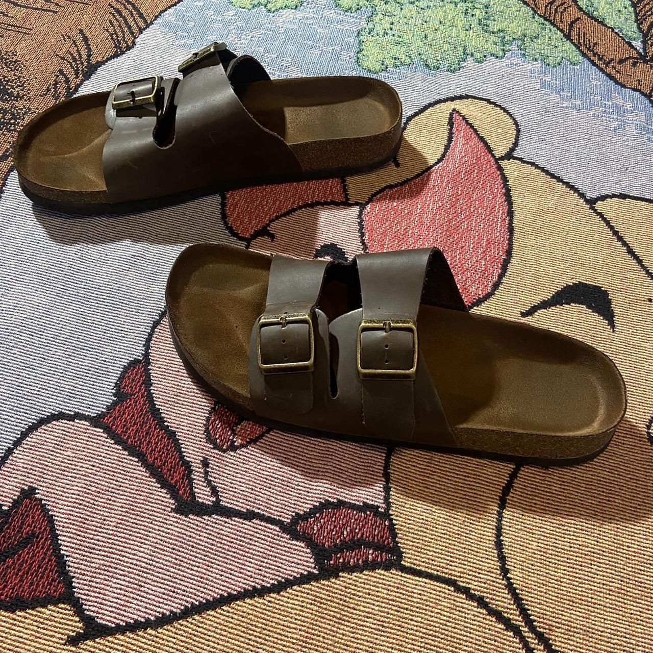 Kohl s Brow Leather Strap Birk Style Sandals Size Depop