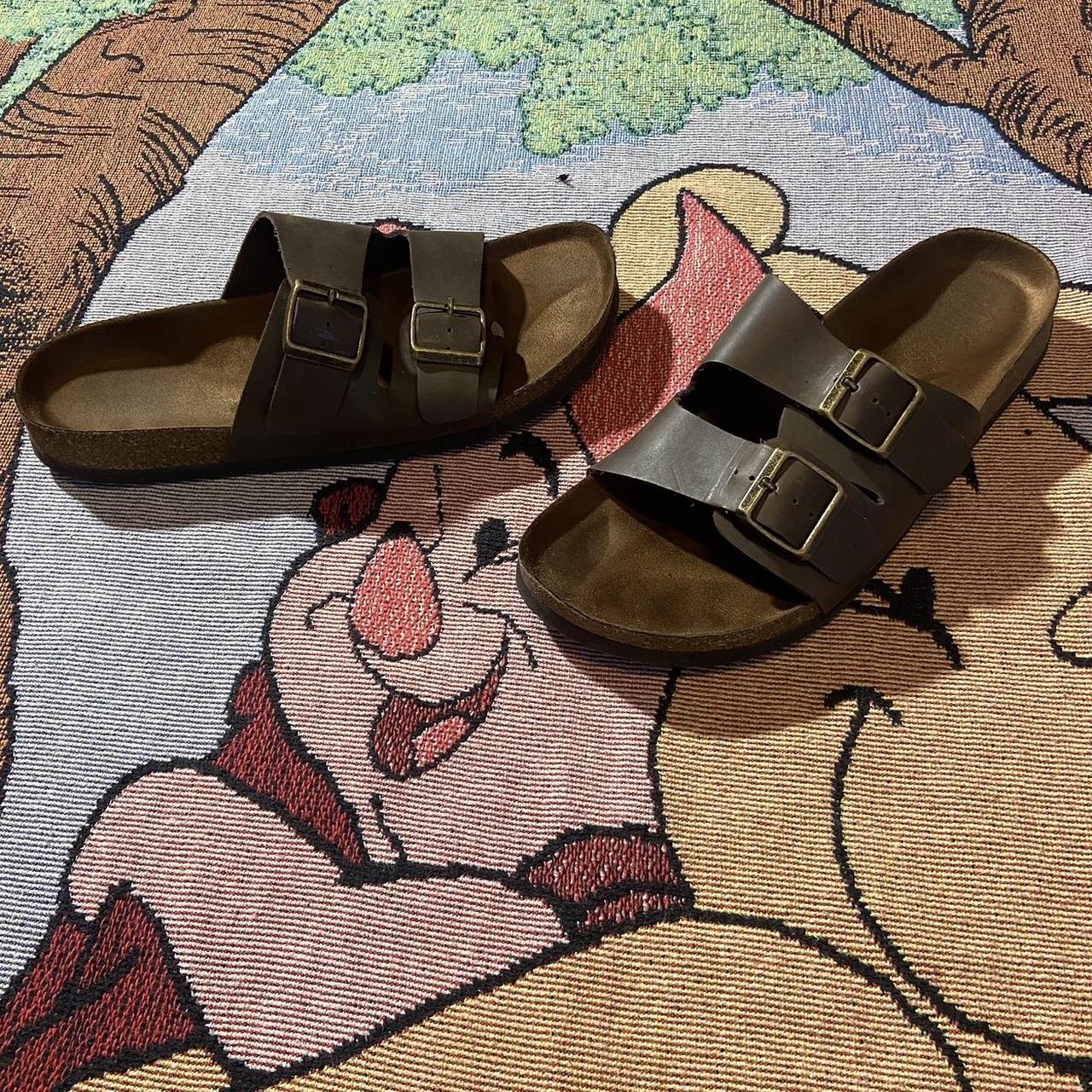 Kohl s Brow Leather Strap Birk Style Sandals Size Depop