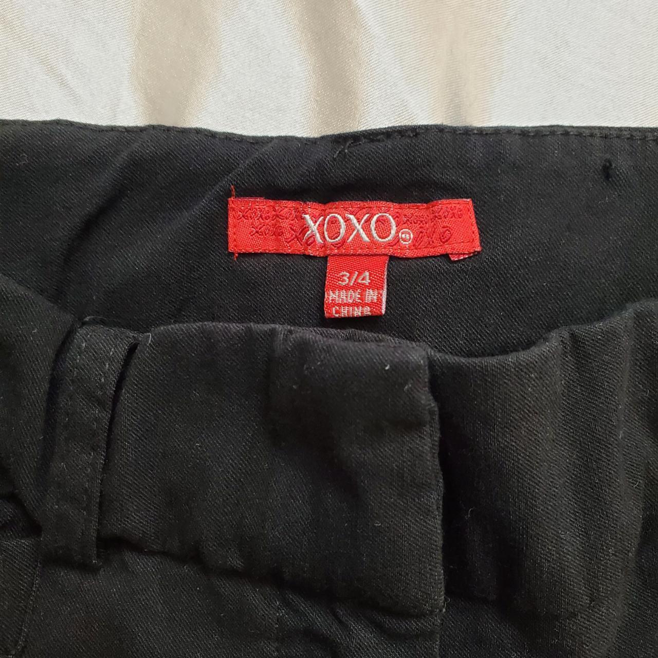 XOXO Y2K Black Mid Rise Flare Pants EUC Cute tab - Depop