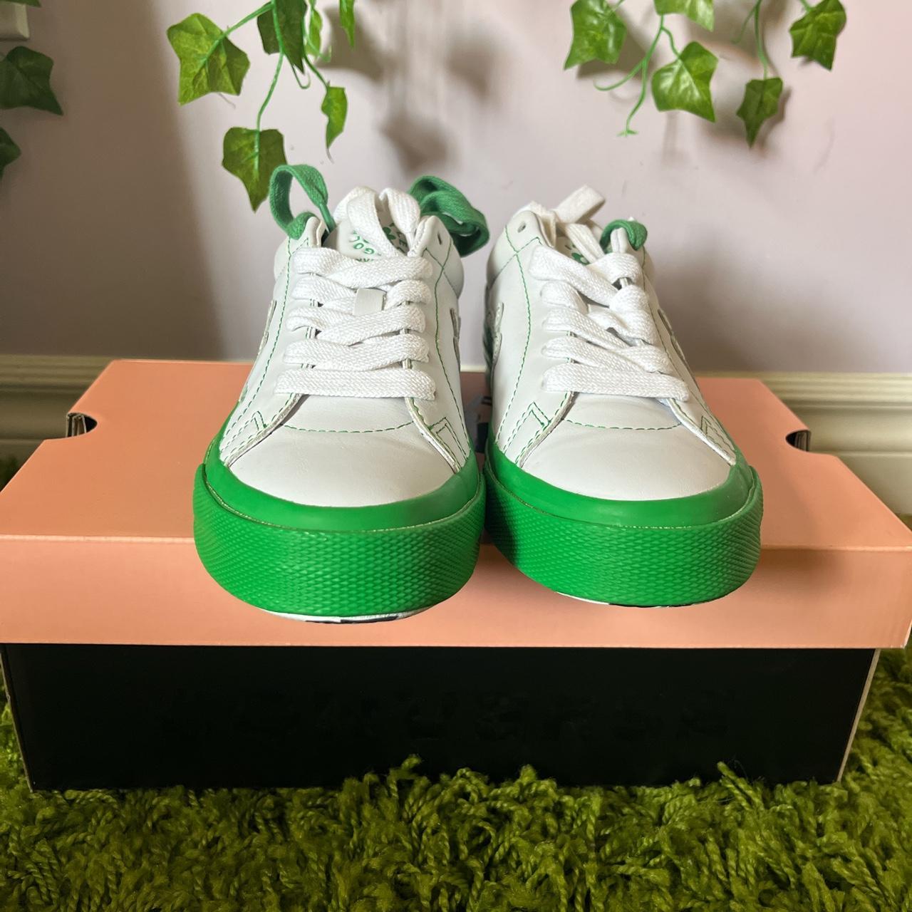 brand new golf le fleur converse in white and green... - Depop