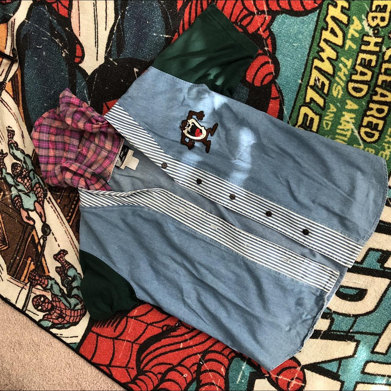 Looney Tunes Women S Blue And Grey Shirt Depop