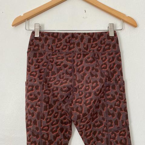 Pact leggings with pockets. Brown with black print, - Depop