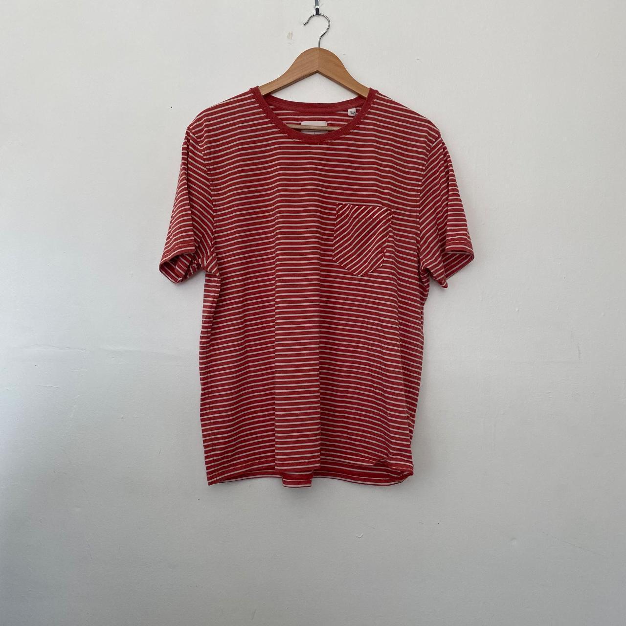 BILLY REID Stripe Pocket T shirt In Engine Red Size Depop