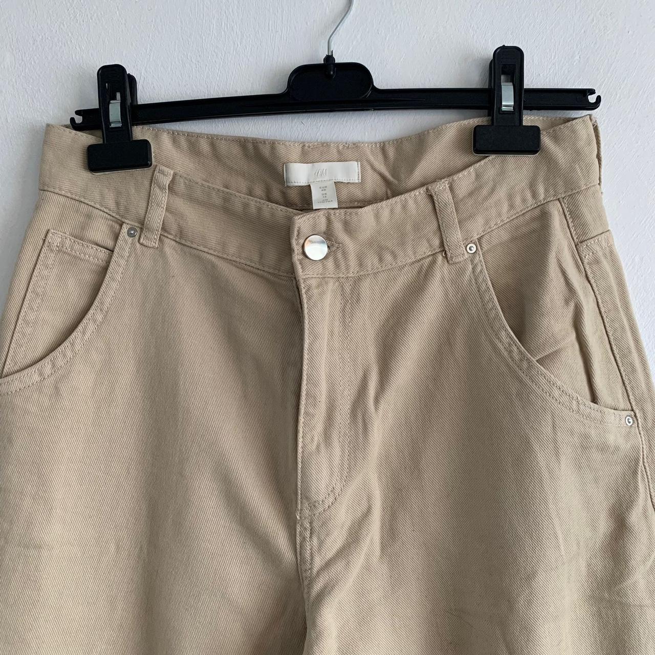 H&M Women's Cream Jeans Depop