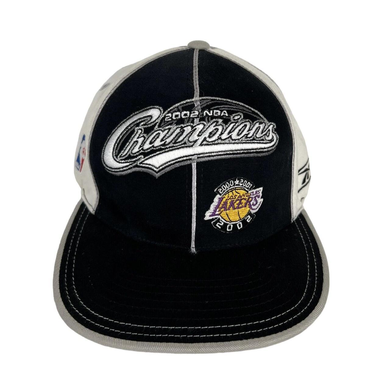 2002 LA Lakers Championship Hat Cap REEBOK KOBE + SHAQ Very Rare 3 2024 THREE PEAT