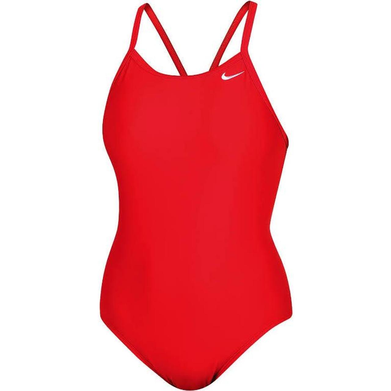 Red Nike one piece swimsuit. Size 6 fits like a medium. - Depop