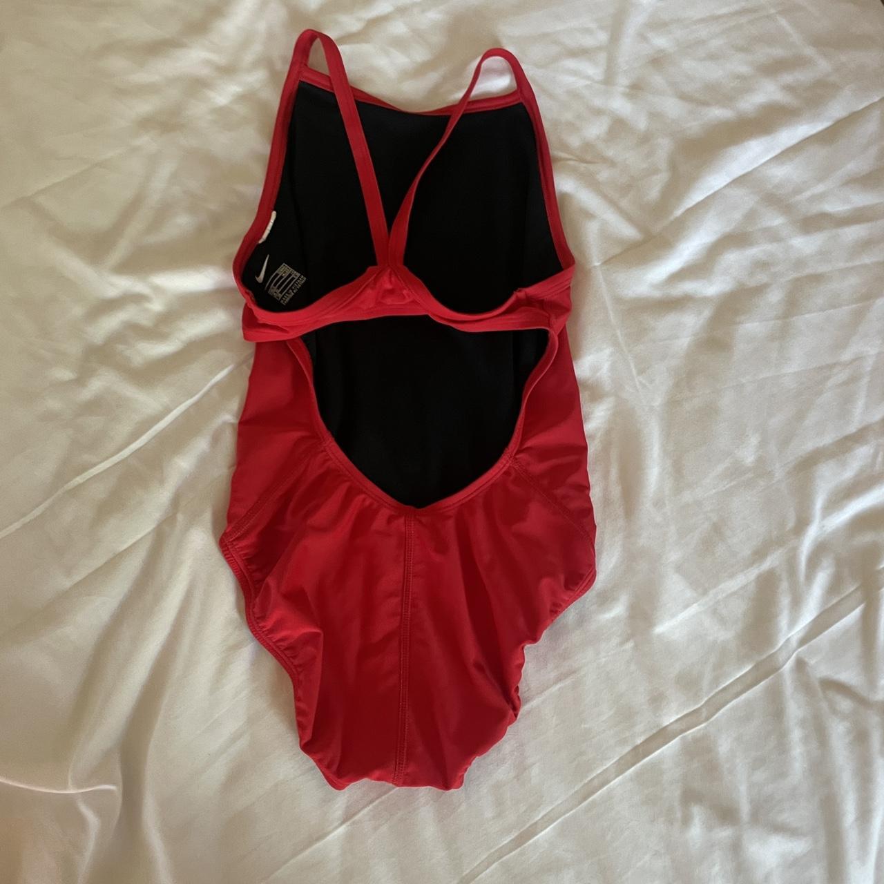 Red Nike one piece swimsuit. Size 6 fits like a medium. - Depop