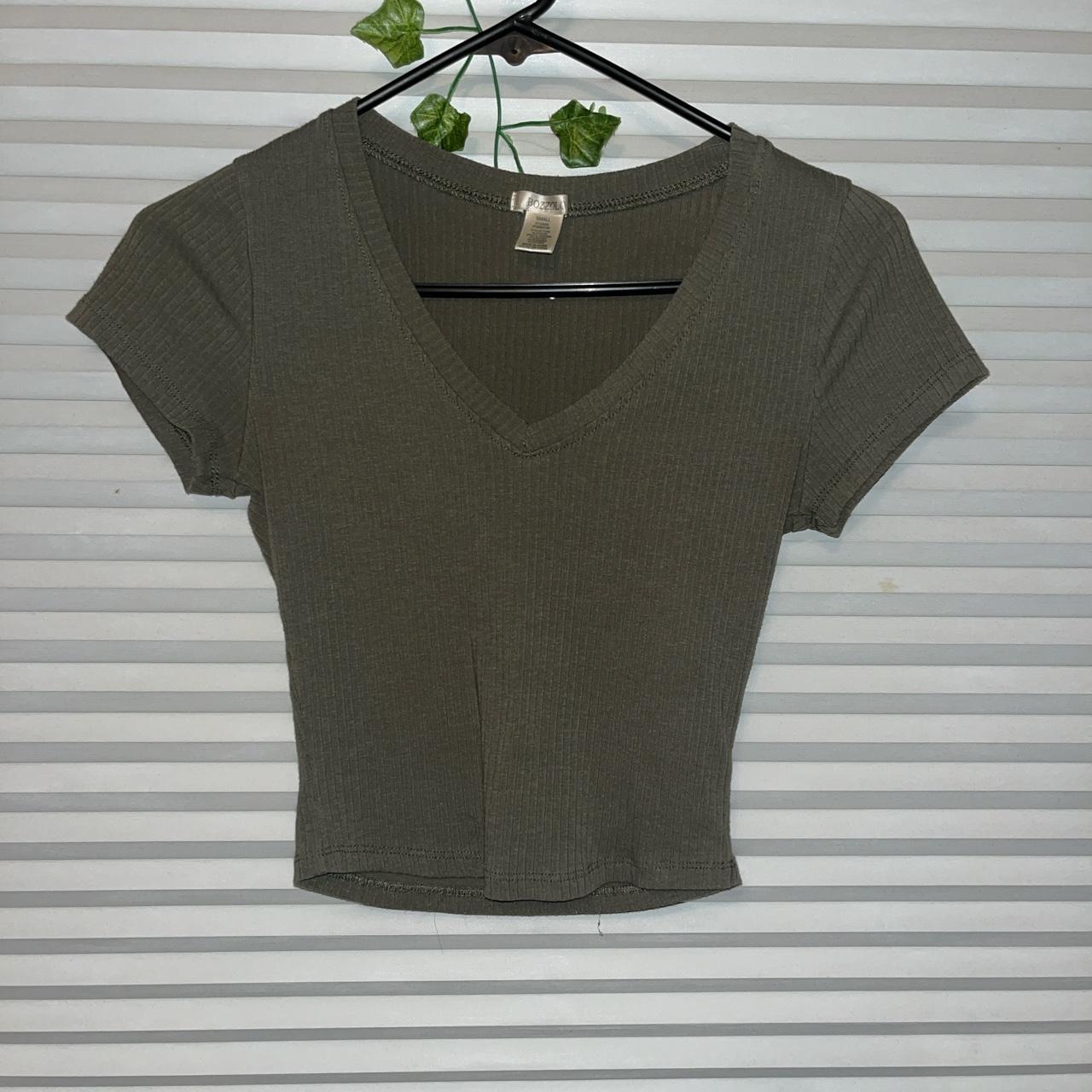 Green crop top BOZZOLO crop top Size... - Depop