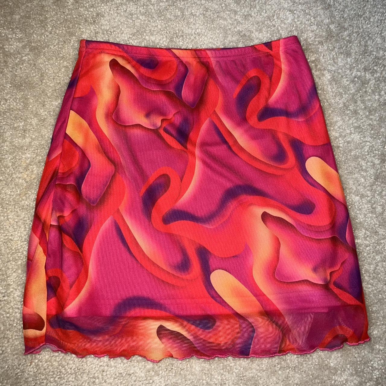 SHEIN Women's Pink and Purple Skirt (2)