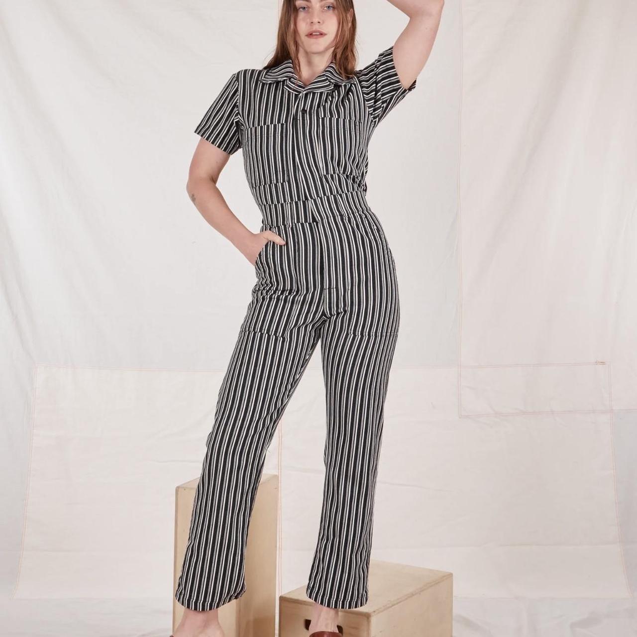 Big Bud Press Black And White Striped Jumpsuit Depop