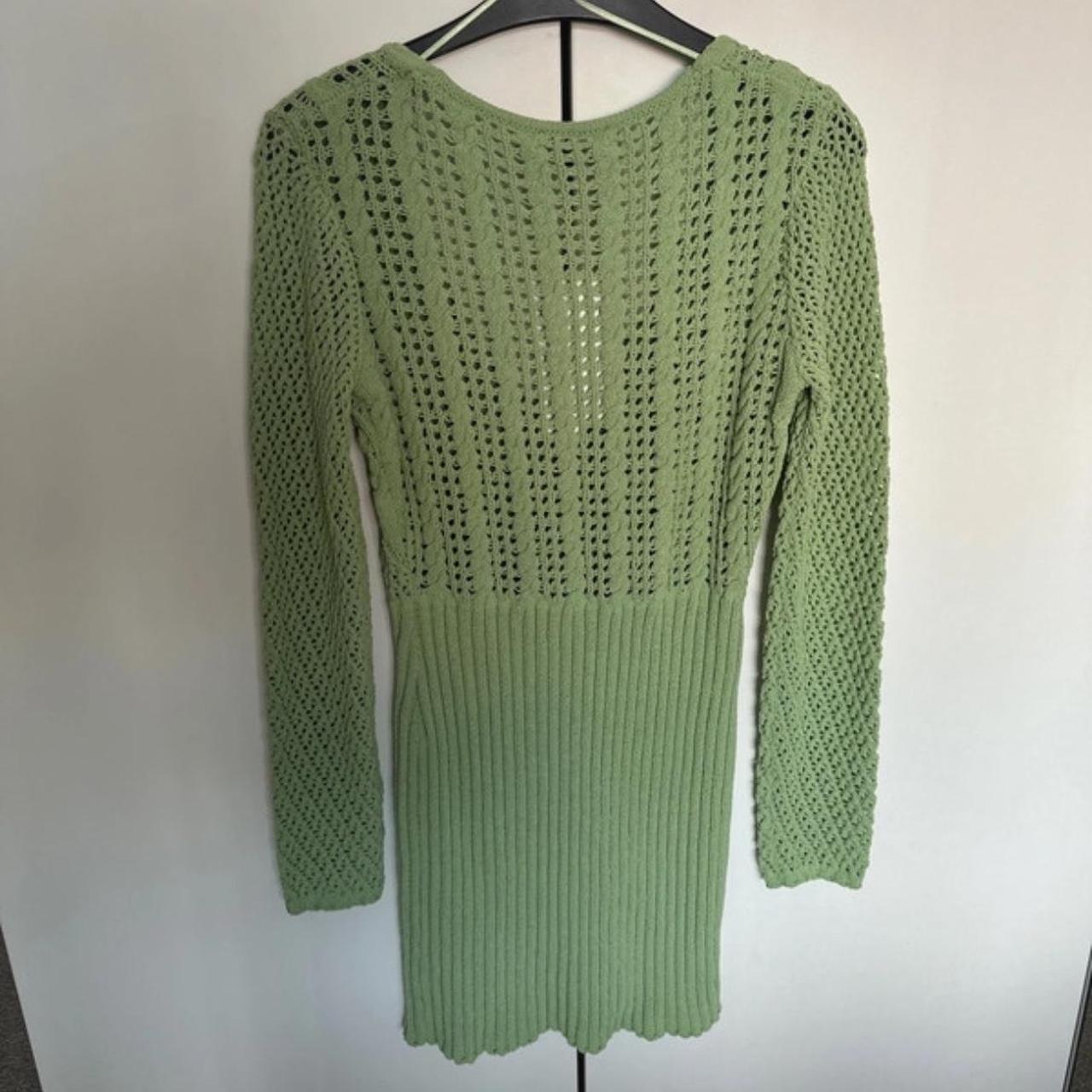 Green Zara crochet dress Small #BrandNew Depop