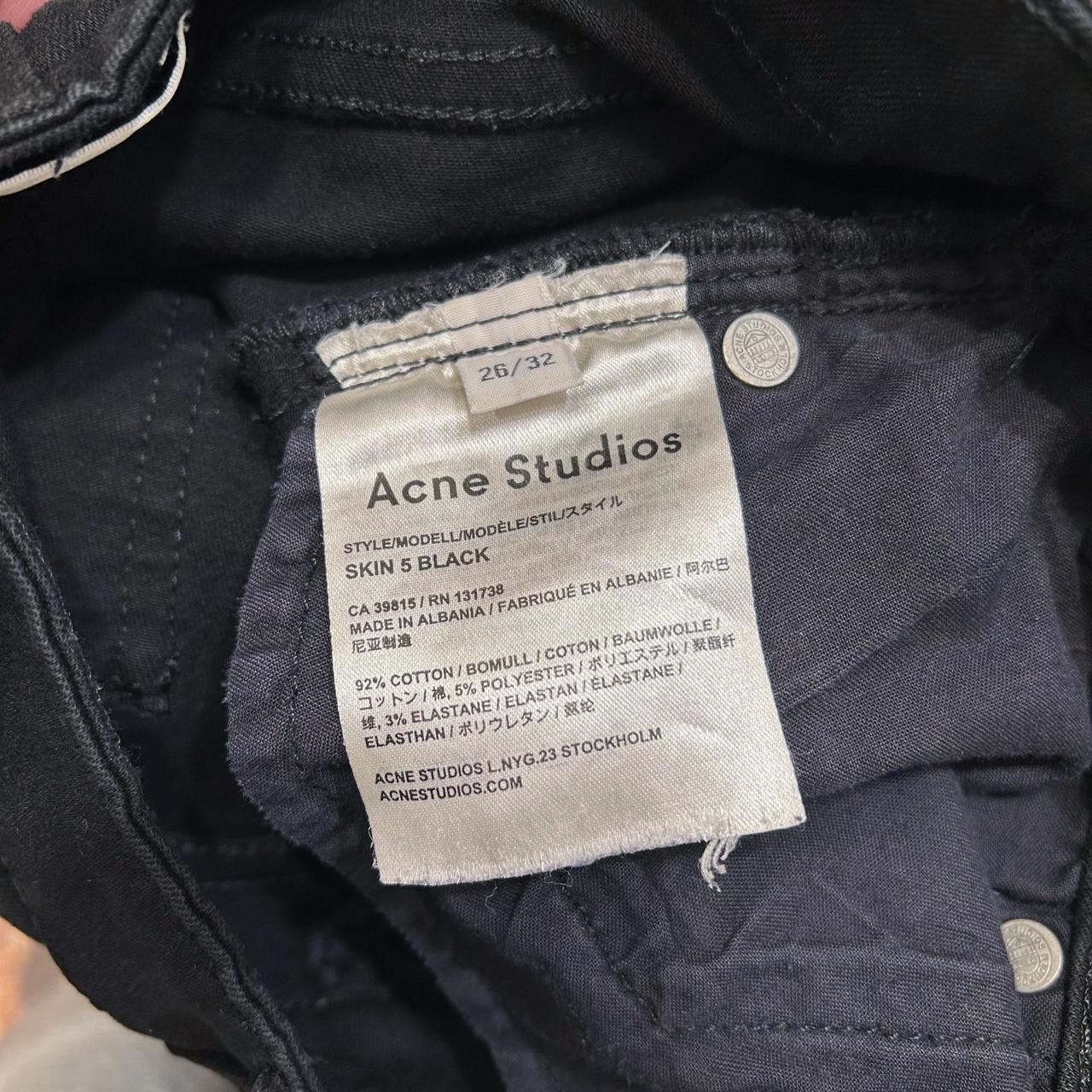 Acne Studios Skin 5 Black Skinny Jeans Classic... - Depop