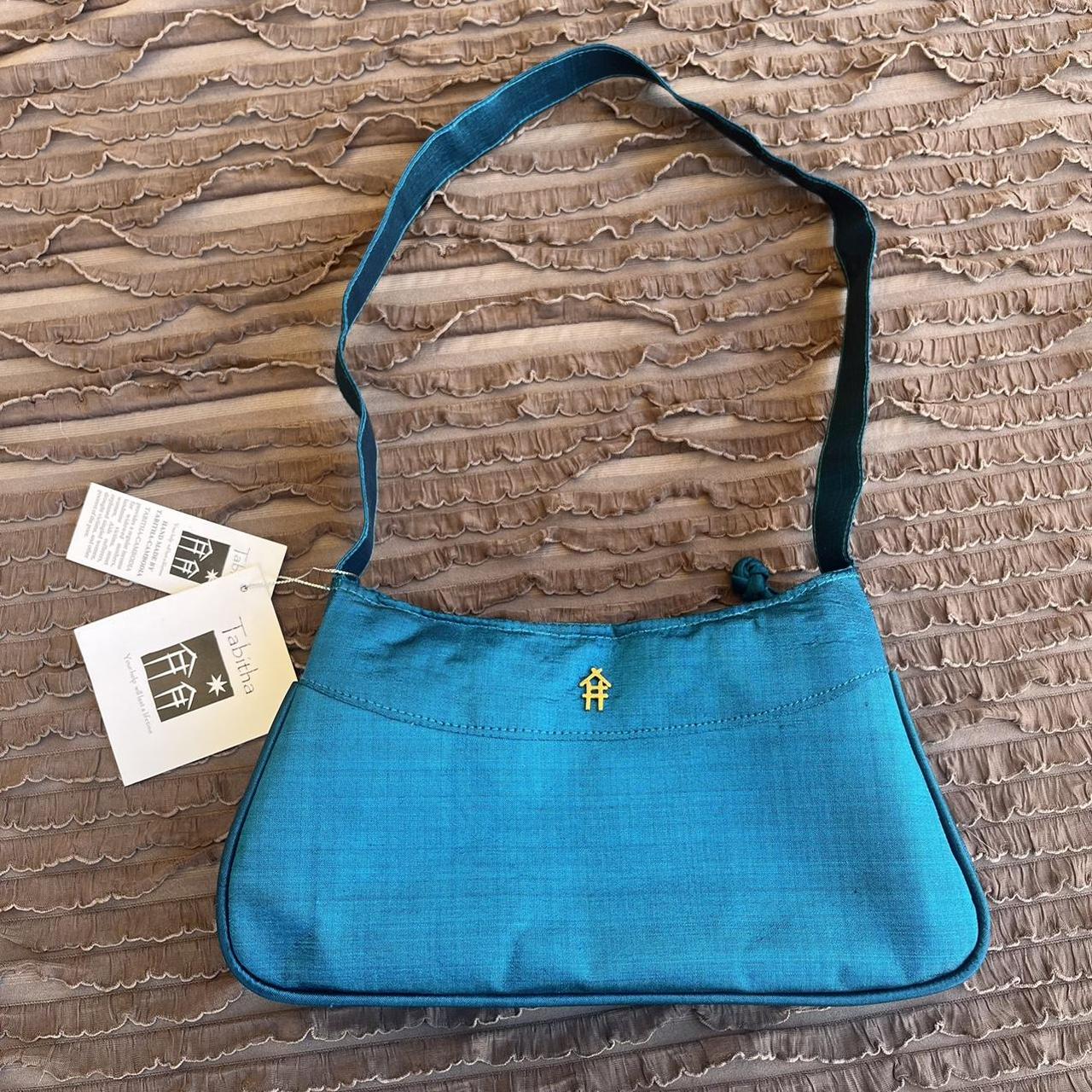 Beautiful handwoven Cambodian silk bag, bright blue..., image size:1280x1280