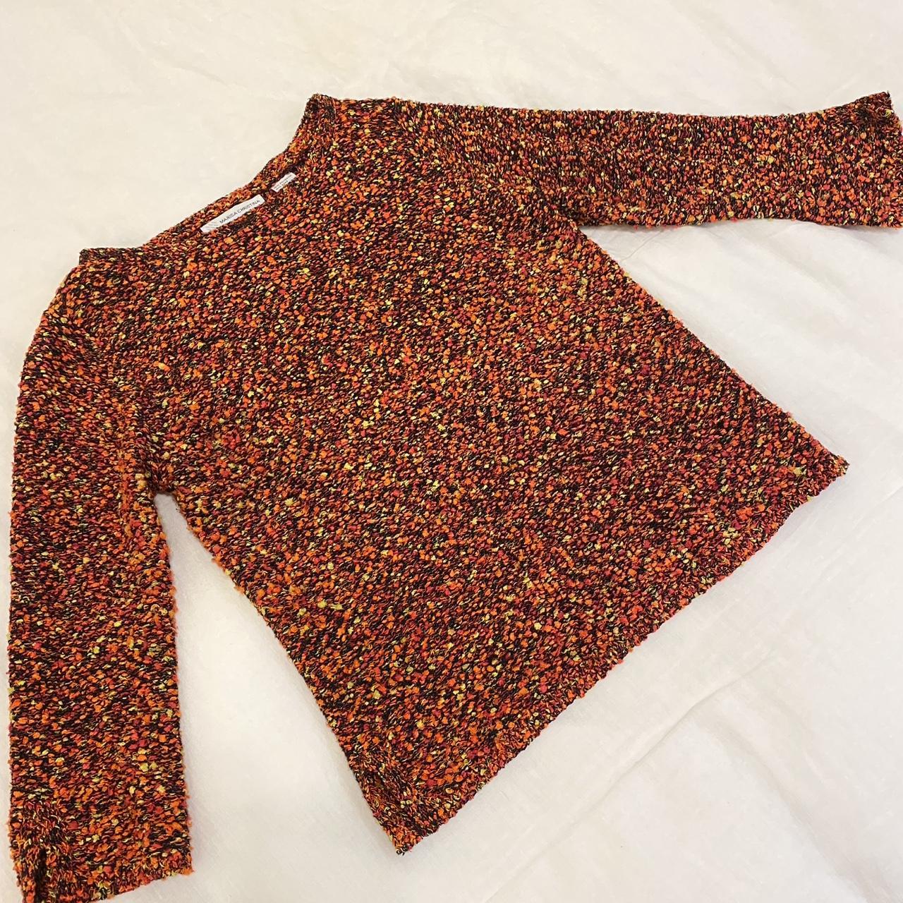 Women's Sweater - Orange/Multi - M – vintage text… - image 1
